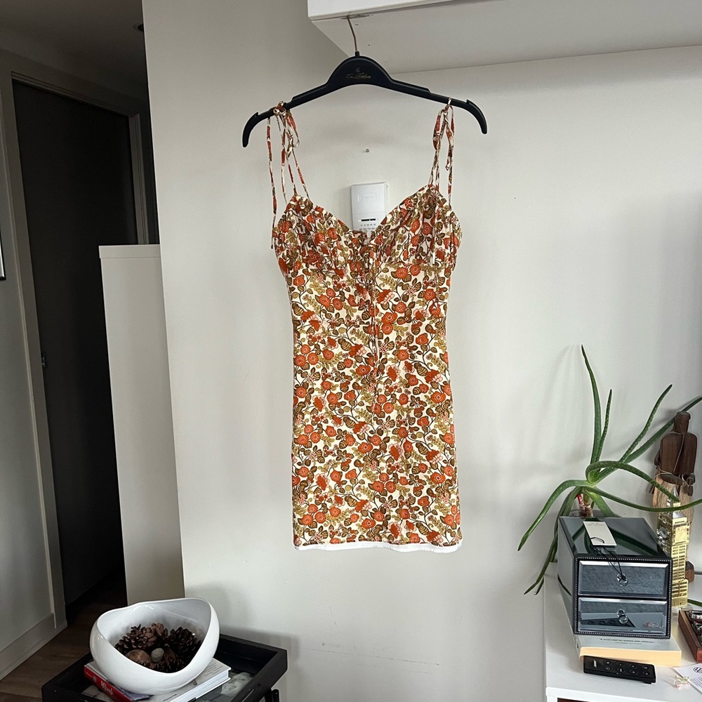 Realisation Par The Devon in 70's Floral Boho Silk Mini Dress Sz XS - Picture 14 of 17